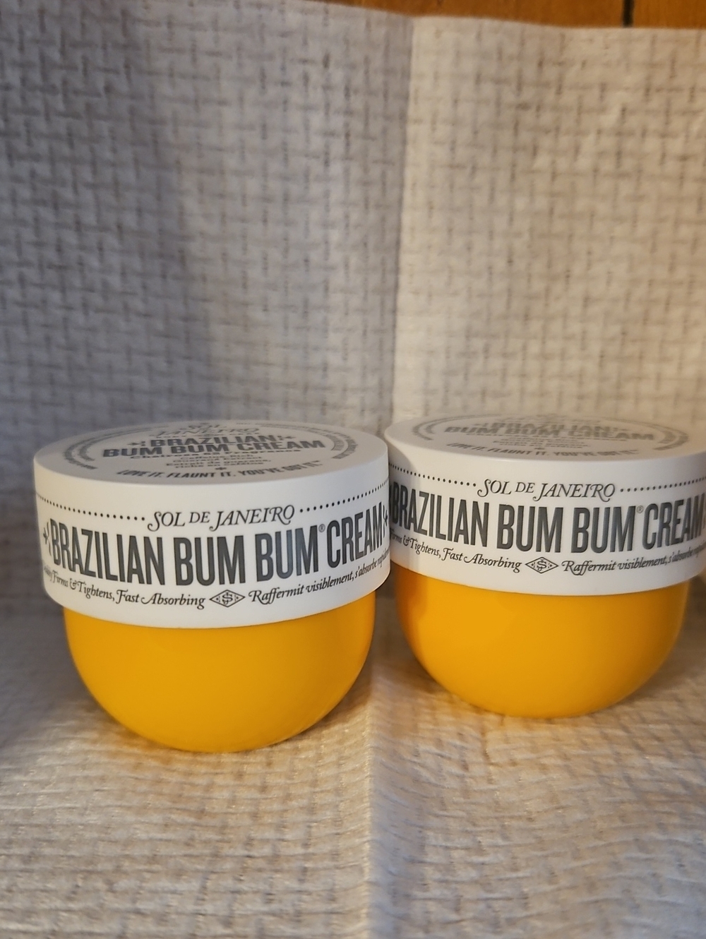 (2) 50ml Sol de Janeiro Brazilian Bum Bum Cream - Yellow & White Packaging